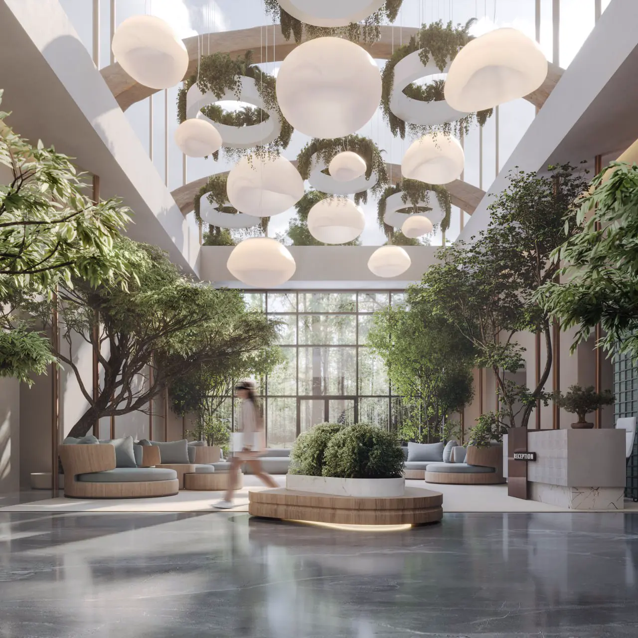 Hotel Lobby 3D render
